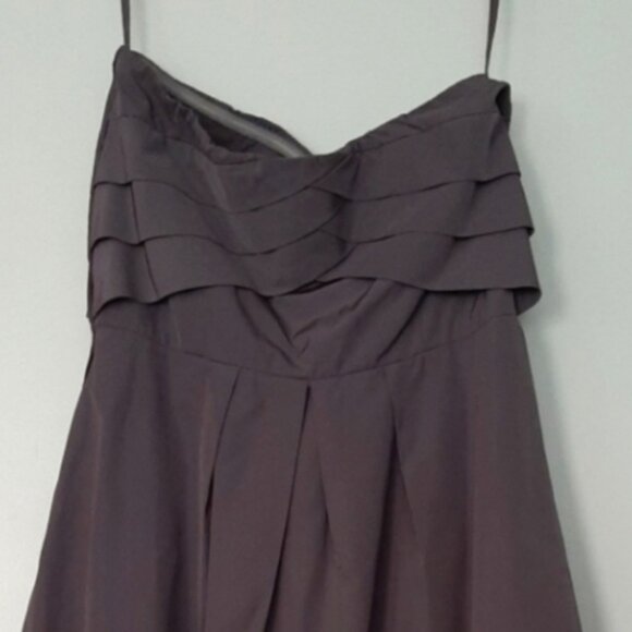 RW&CO Strapless Mini Dress w/ Wide Sash Belt Bubble Hem Gray Sz 2 - Picture 8 of 10